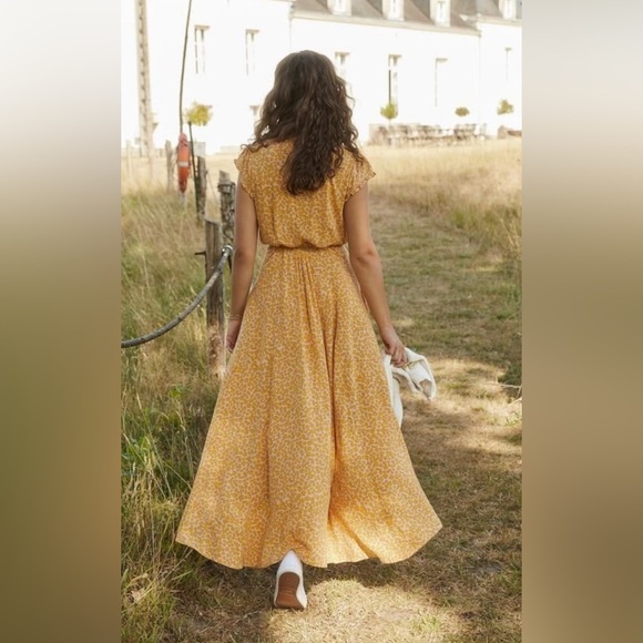 NWT Auguste the Label Dean Sierra Wrap Maxi Dress Yellow, Size 8 - Picture 9 of 16